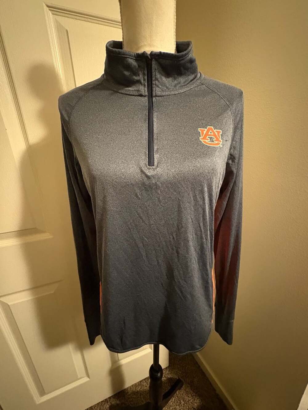 Auburn Tigers 1/4 Zip Pullover Gray Orange